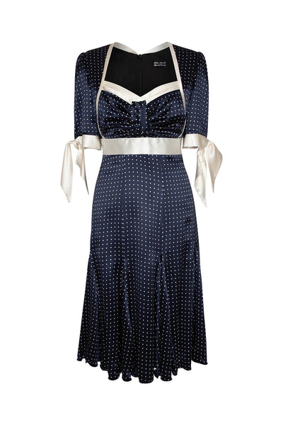 Cocktailkleid aus feiner Seide mit Polkadots