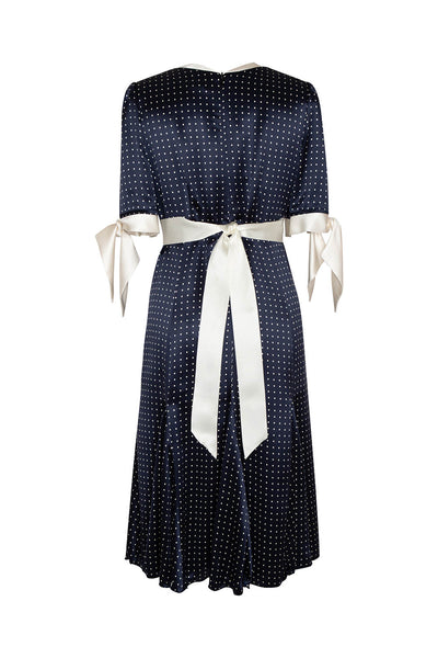 Cocktailkleid aus feiner Seide mit Polkadots