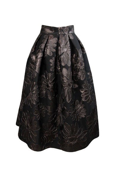 Jacquard-Rock mit Glanzblumen
