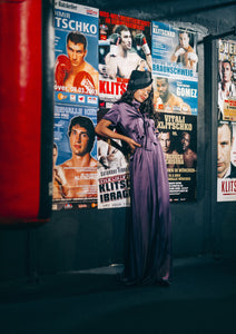 Abendkleid im Blusenstil mit Schluppe